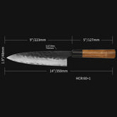 Kajiya Keikoku 9'' Gyuto - Professional Japanese Kitchen Knife for Meat Cutting & Vegetable Slicing with 67-Layer Damascus VG10 Steel Blade & Natural Wooden Handle (Olive)
